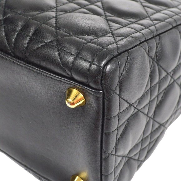 Pre-Loved Large Lady Dior in Black Cannage Lambskin - Dior - Picture 4 of 9